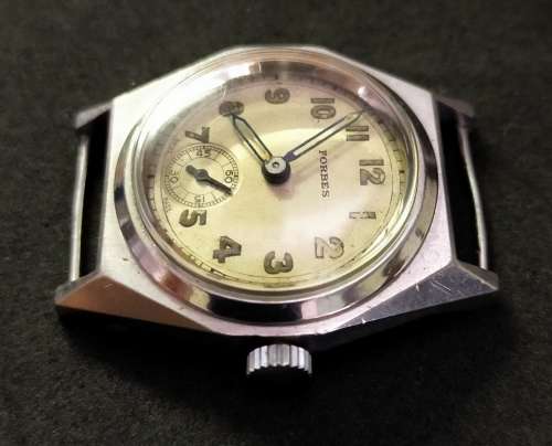 Mint condition vintage military style Forbes watch, high quality 15J movement.