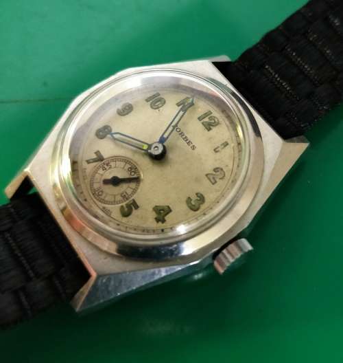 Mint condition vintage military style Forbes watch, high quality 15J movement.