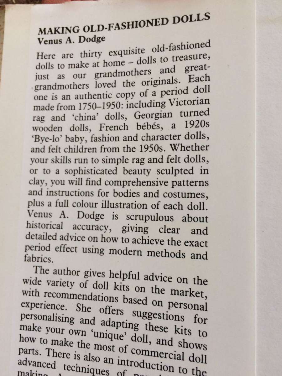 Making Old-fashioned Dolls - Venus A Dodge