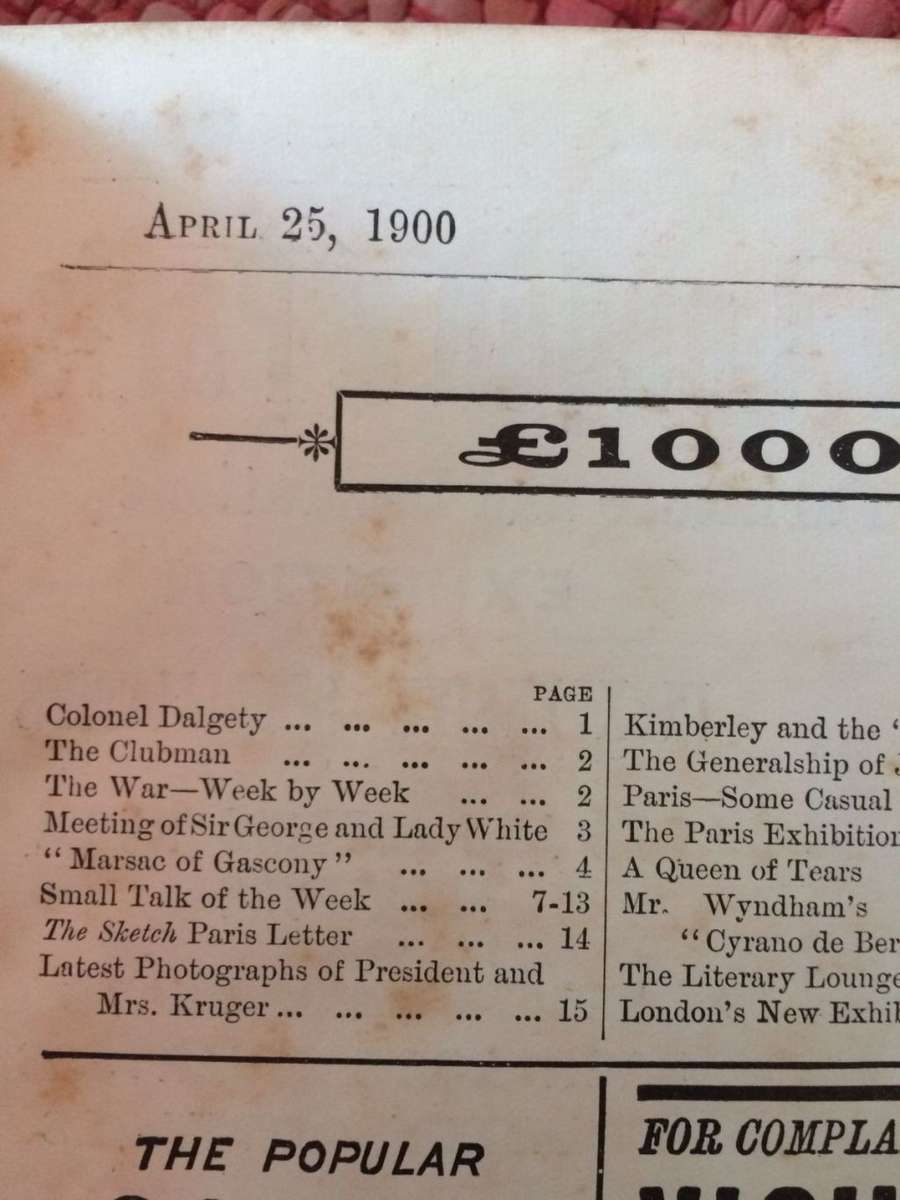 The Sketch - May to July 1900 - Rare and Vintage Magazine Collection PLUS Extra Vintage Magazine