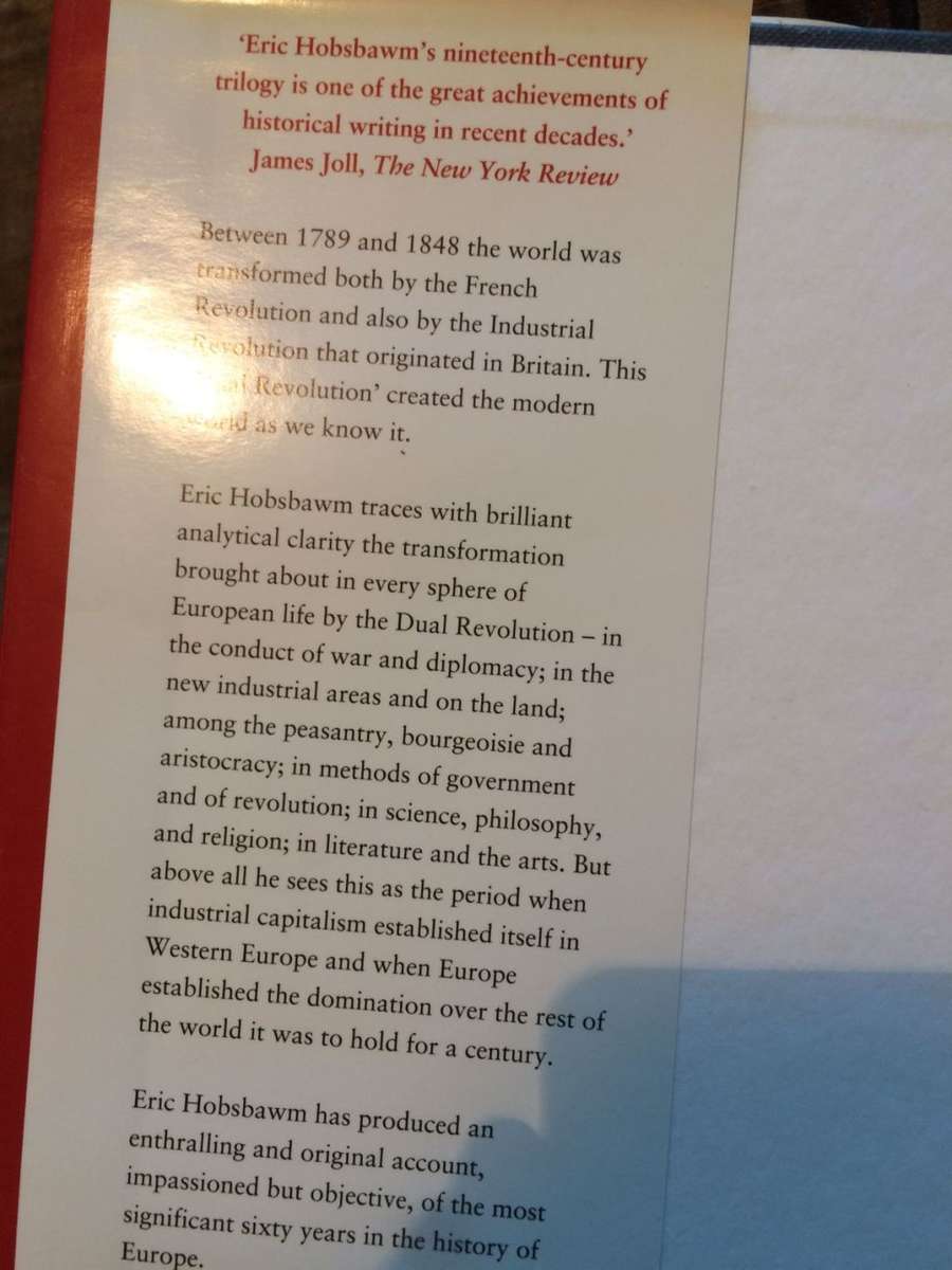 The Age of Revolution 1789 - 1848: History of Civilization by Eric Hobsbawm (2000 Edition HARDCOVER)