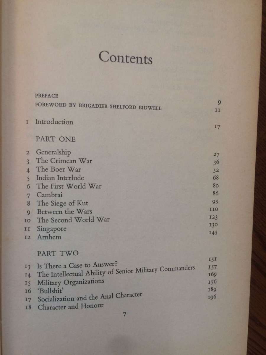 On the Psychology of Military Incompetence - Norman F Dixon (1977 HARDCOVER)