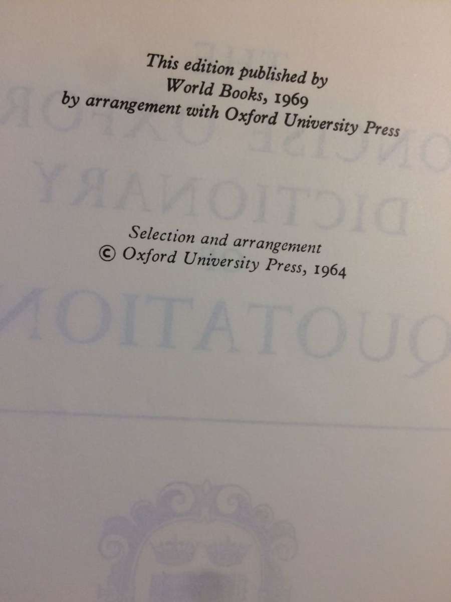 The Concise Oxford Dictionary of Quotations