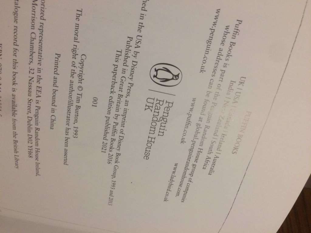 The Nightmare Before Christmas - Written and Illustrated by Tim Burton