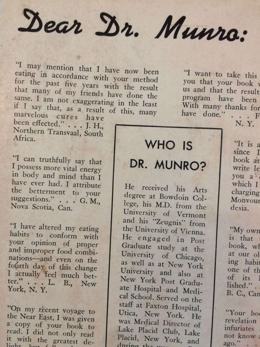 You Can Live Longer Than You Think - Dr Daniel C Munro (1958 Hardcover)