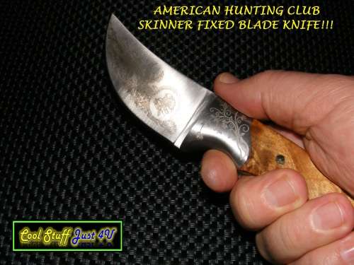 BEAUTIFULLY CRAFTED AMERICAN HUNTING CLUB - SKINNER KNIFE WITH LEATHER SHEATH!!!