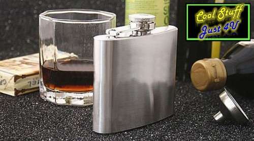 BRUSHED STAINLESS STEEL 8 OZ HIP FLASK!!!