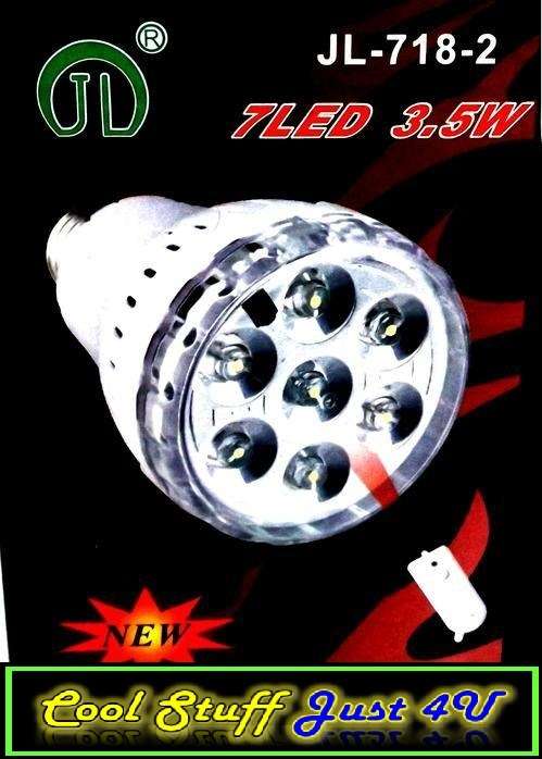 THE 7 LED LIGHT BULB WITH AC & DC POWER; REMOTE CONTROL OPERATED EMERGENCY BULB!!!