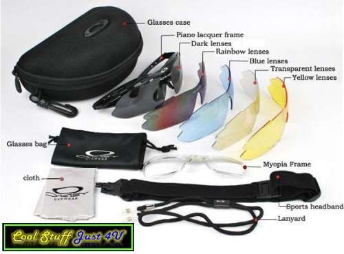 SET OF SPORTING SUNGLASSES WITH UV500 PROTECTION & 5 X COLOR INTERCHANGEABLE LENSES!!!