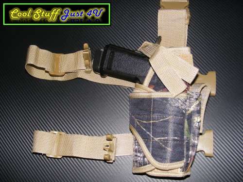 KAKI & BUSH CAMO DROP LEG PISTOL HOLSTER!!!