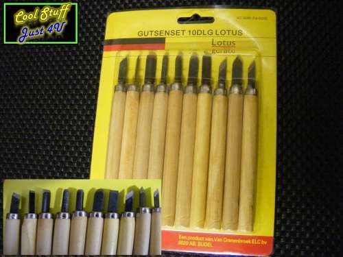 10 PIECE WOOD CARVING SET - IDEAL FOR THE HOBBYIST!!!