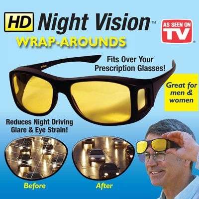 HD VISION WRAP AROUND GLASSES - UV PROTECTED & CAN BE USED AS NIGHT VISION!