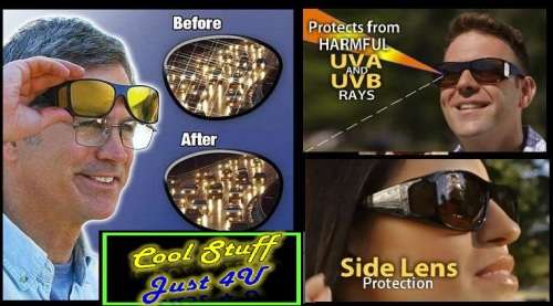 HD VISION WRAP AROUND GLASSES - UV PROTECTED & CAN BE USED AS NIGHT VISION!