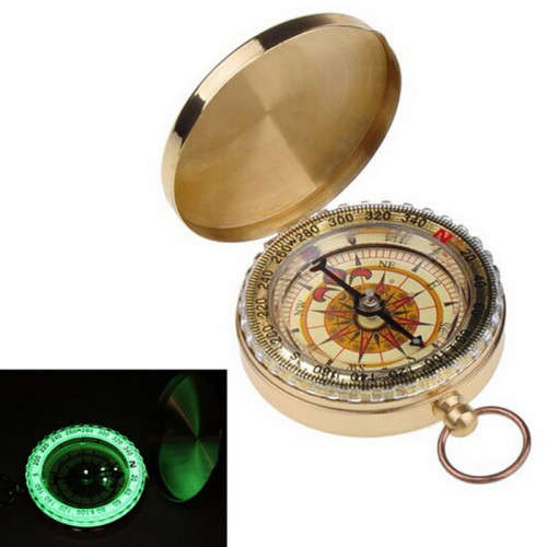 CLASSIC VINTAGE BRASS STYLE POCKET COMPASS - VERY NICE GIFT!!!