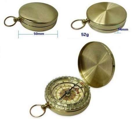 CLASSIC VINTAGE BRASS STYLE POCKET COMPASS - VERY NICE GIFT!!!