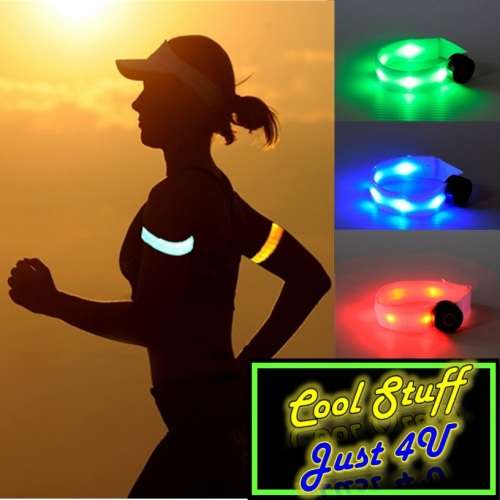 LED ILLUMINATED / FLASHING SPORT ARM / LEG BAND FOR CYCLING; JOGGING OR HIKING AT NIGHT!!!