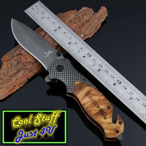 X50 TITANIUM COATED/ LOCK BLADE WITH CABLE / ROPE CUTTER!!!