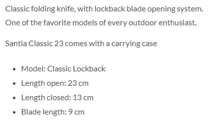 SANJIA SABER POCKET KNIFE - EXTREMELY GOOD QUALITY and HANDY SIZE!