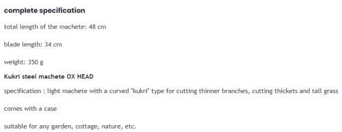 OXHEAD KUKURI MACHETTE WITH SHEATH!