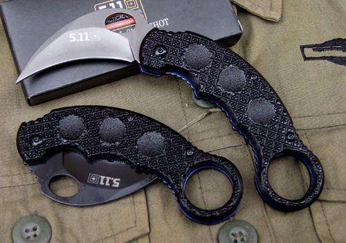 TARANI 5.11 TACTICAL SERIES - SLING SHOT FOLDABLE STEEL BLADE; MILITARY FORCE STYLE KNIFE!!!