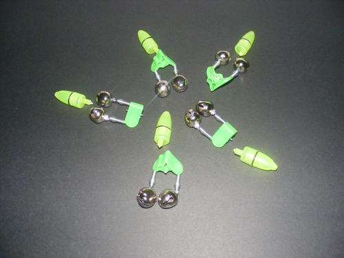 A SET OF 5 FISHING ALARM / POLISIEMAN WITH DAY BELLS & NIGHT LIGHT!!!