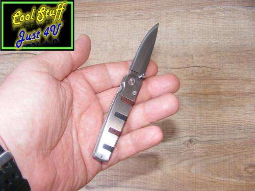 STAINLESS STEEL POCKET KNIFE WITH WOODEN INLAYS ***NEW PRODUCT***