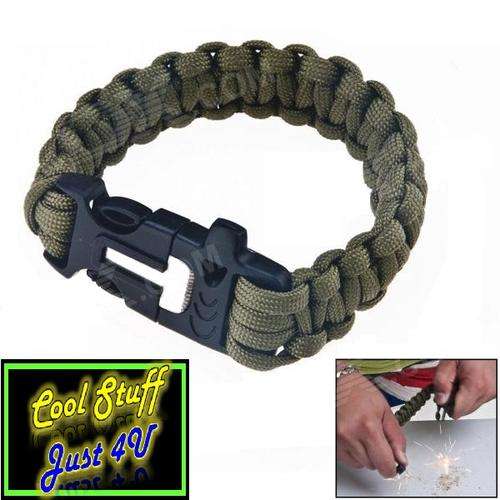 SURVIVAL PARACORD WITH WHISTLE & FLINT FIRE STARTER- AWESOME STUFF!!!