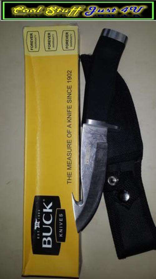 BUCK ZIPPER CUTHOOK HUNTING KNIFE WITH RUBBER HANDLE & SHEATH!!!