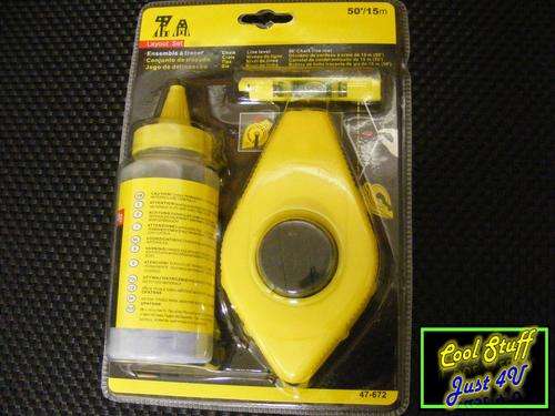 LINE SPIRIT LEVELER; CHALK LINE & POWDER CHALK SET!!!