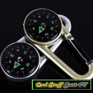 CARABINER CLIP WITH LIQUID FILLED ORIENTATION COMPASS!!!