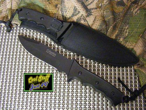 THE COLUMBIA 1513 FIXED BLADE ALL PURPOSE KNIFE WITH SHEATH & WOODEN HANDLE!!!