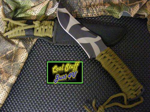 SURVIVAL FIXED BLADE WITH STRONG PARACORD & SHEATH!!!