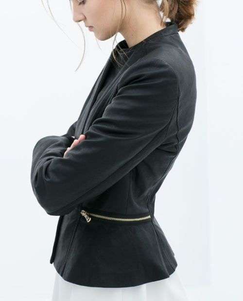 ZARA leather peplum jacket