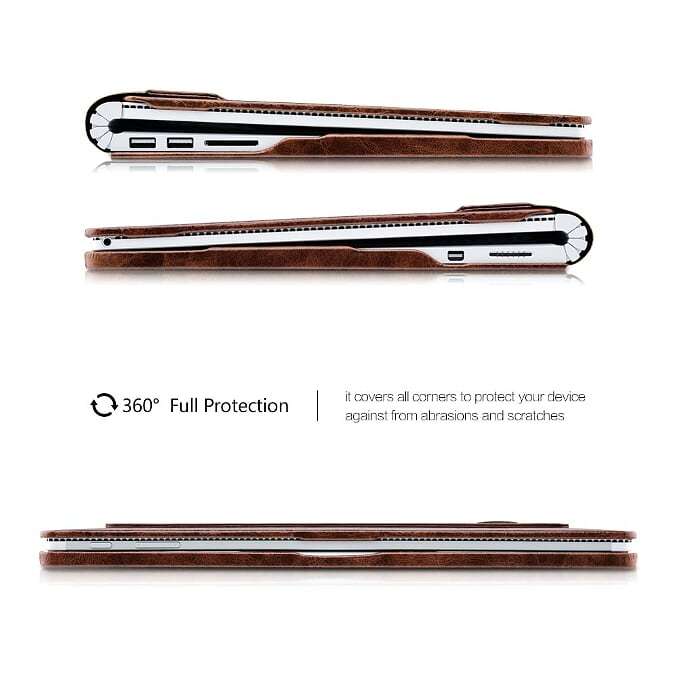 Microsoft Surface Book Genuine Leather Detachable Flip Case