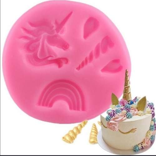 Unicorn round silicone mould