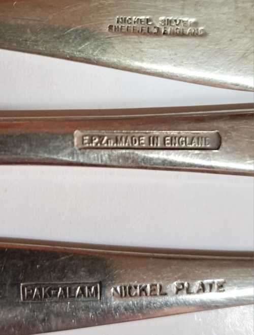 VINTAGE SHEFFIELD ENGLAND CUTLERY SET OF NICKEL SILVER IETEMS? ?
