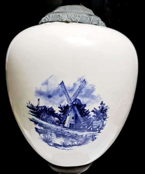 **ANTIQUE** HOLLAND DECOR LAMP IN THE STYLE OF HURRICANE OIL LAMP -MADE IN NETHERLANDS *62CM **BIG *