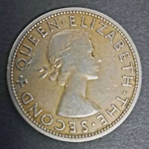 SCARCE  RHODESIA & NYASALAND 1955 HALF-CROWN  COIN  CV  :  R 620.00  AFRICA -COIN !!!!.