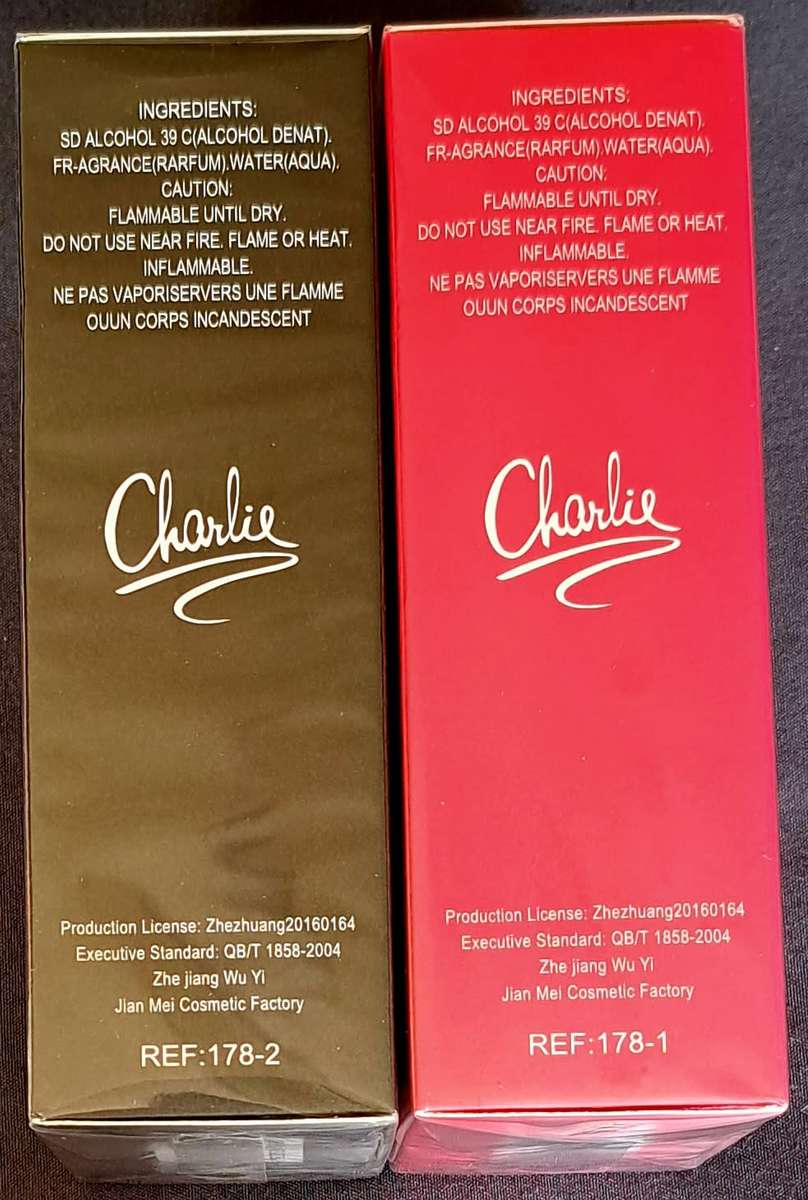 CHARLIE RED AND CHARLIE BLACK NATURAL SPRAY **PERFUME ** 2× 100ML **