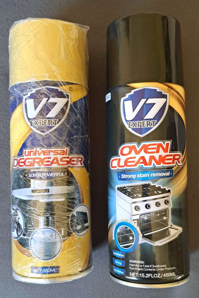 **V7 EXPERT UNIVERSAL DEGREASER** & **V7 OVEN CLEANER** **2×450ML ****. NEW**.