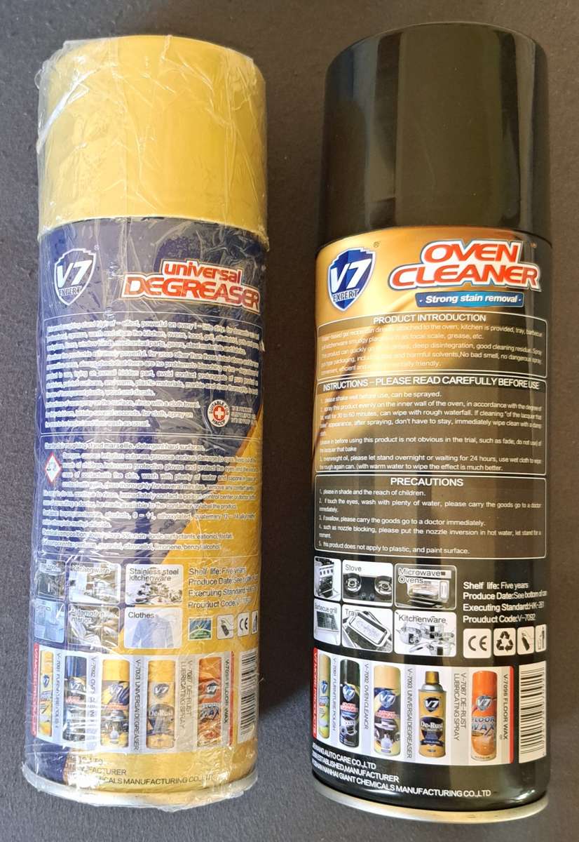 **V7 EXPERT UNIVERSAL DEGREASER** & **V7 OVEN CLEANER** **2×450ML ****. NEW**.