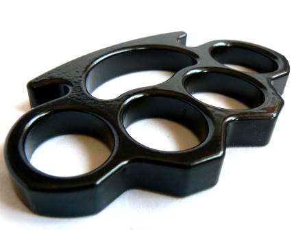 Black Solid Steel Knuckle Dusters (aka Brass Knuckles)