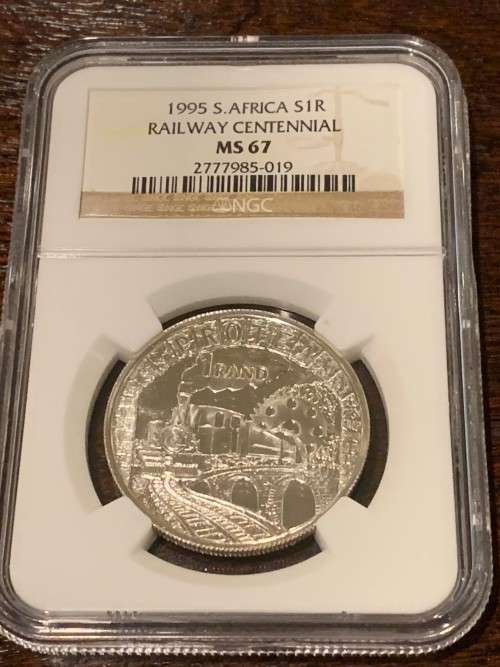 R1 - 1995 South Africa Rand - NGC Graded MS67 - Railway Centennial