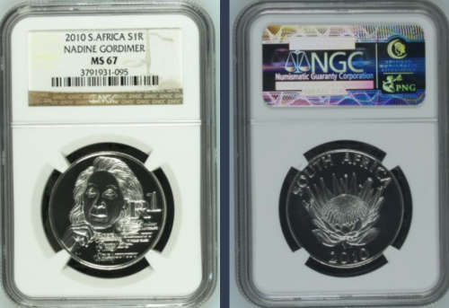 Buy 2010 SILVER R1 NADINE GORDIMER MS67 NGC GRADED