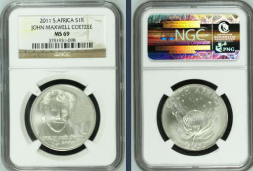 2011 NGC SLABBED John Maxwell Coetzee R1 SILVER MS 69 - S1R -