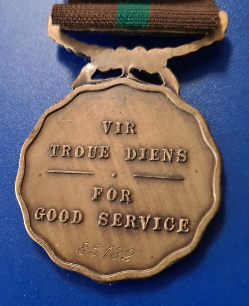 SADF - GOOD SERVICE MEDAL - BRONZE 10 YR - FULL SIZE + MINIATURE