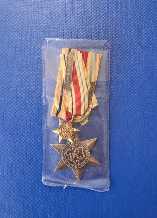 WW2 - AFRICA STAR + 1st ARMY CLASP - FULL SIZE + MINIATURE