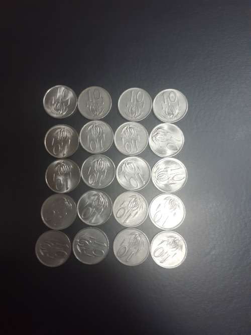 20 x South Africa Nickel 10c