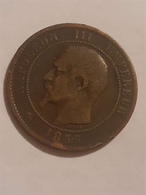 Very Rare 1855 NAPOLEON III EMPEROR CENTIMES