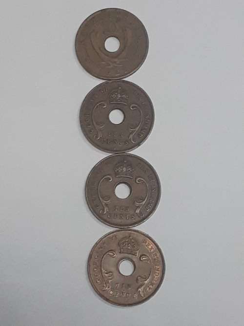 1922,1934,1939,1945 EAST AFRICA TEN CENTS